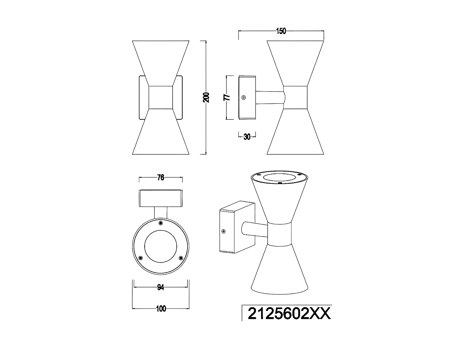 Applique murale Led extérieure bi-directionnelle rouille - Trio - Ardas