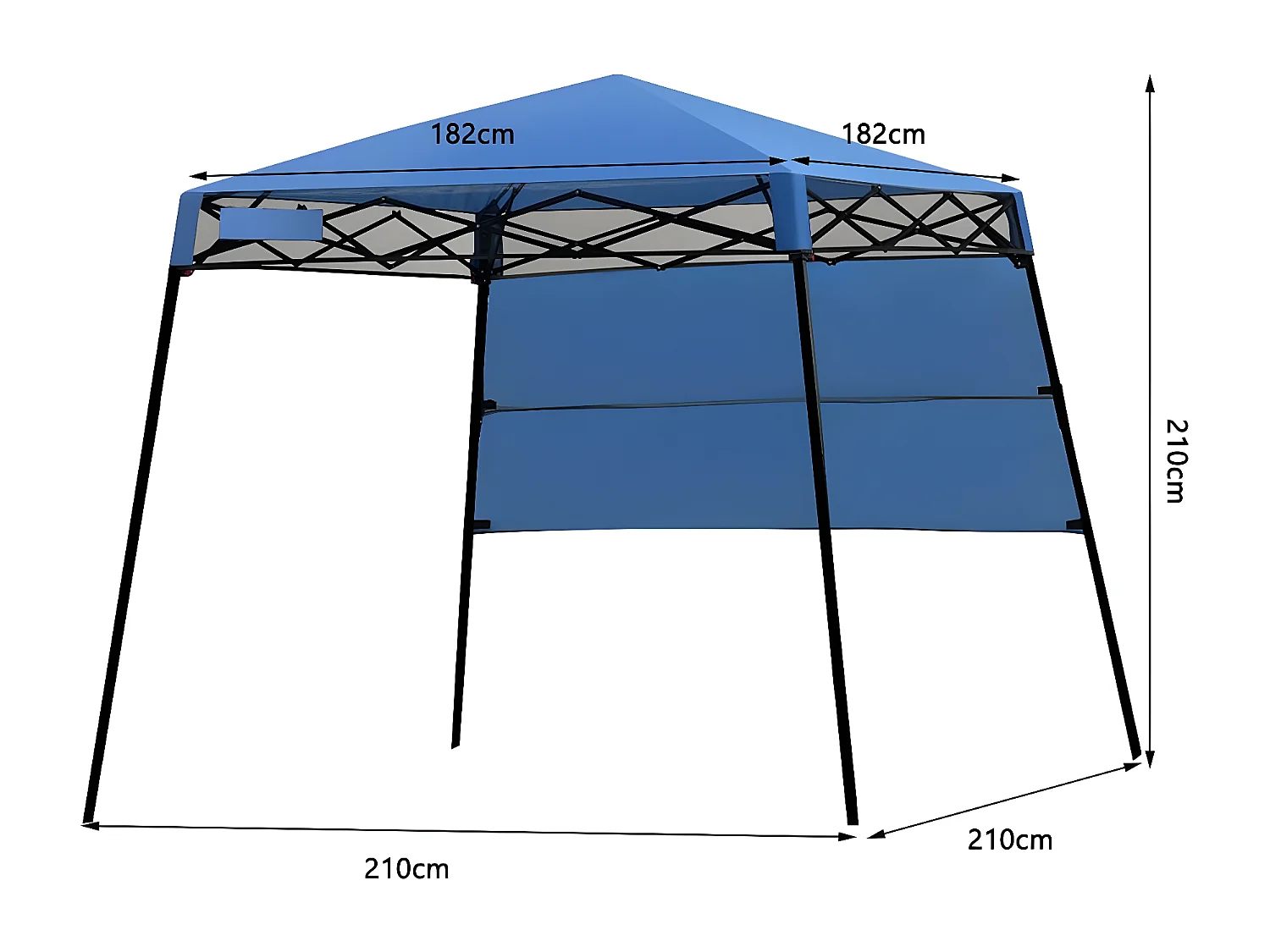 Tonnelle Pliante 181 x 181 cm/Tente d'Extérieur pour Protection Solaire-Portable et Léger Abri avec Sac à Dos pour CamBoisg, Fête, Barbecue Bleu