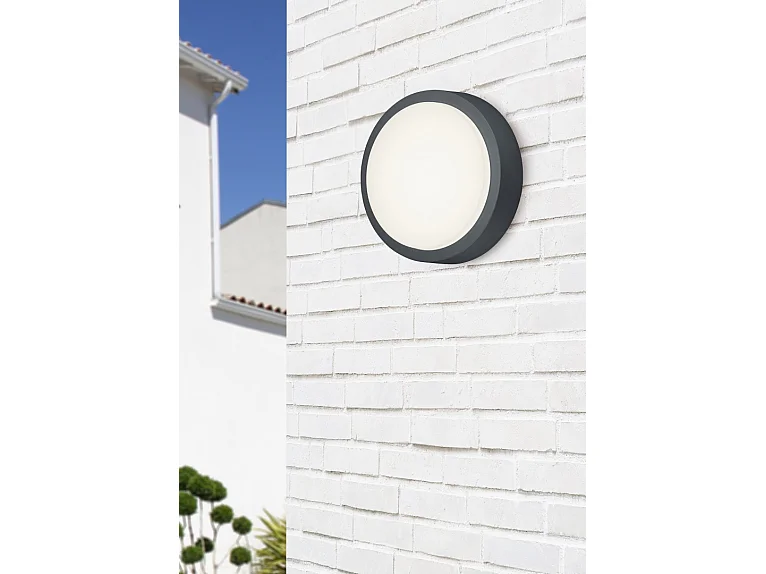 Applique da esterno LED, alluminio, antracite, 20x20x5,5 cm, Breg