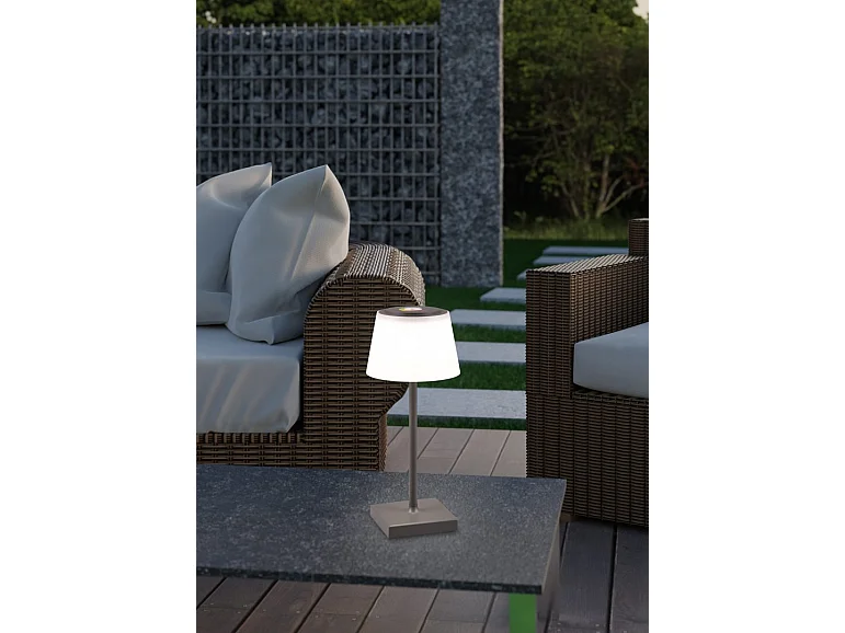 Lampada da tavolo da esterno LED, plastica, antracite, 13x30x13 cm, Sanchez