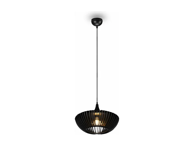 Lampada a sospensione, legno e metallo, nero, D 40 cm, Colino