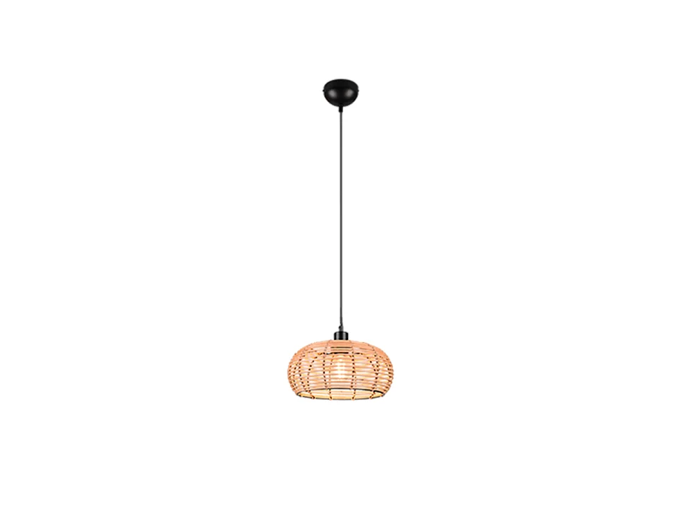 Lampada a sospensione, reticolo rattan, naturale, 29x150x29 cm, Inga