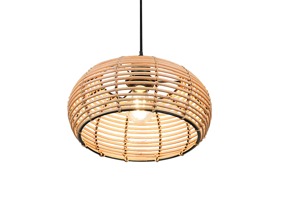 Lampada a sospensione, reticolo rattan, naturale, 29x150x29 cm, Inga