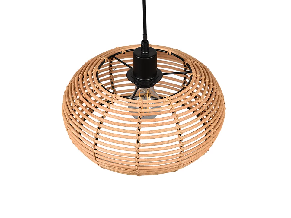 Lampada a sospensione, reticolo rattan, naturale, 29x150x29 cm, Inga