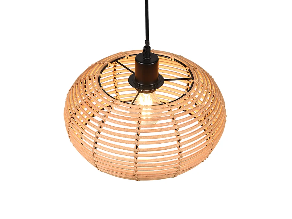Lampada a sospensione, reticolo rattan, naturale, 29x150x29 cm, Inga