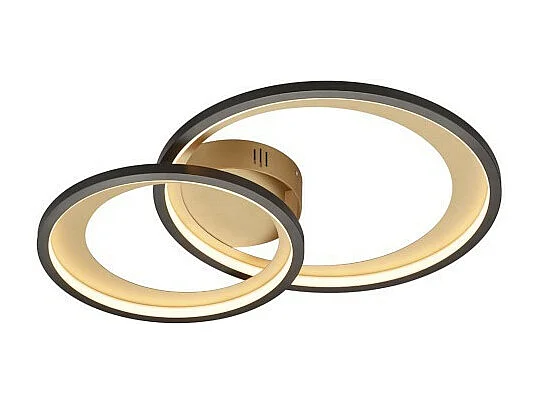 Plafoniera LED, metallo, nero opaco, 59x8,5x43 cm, Granada