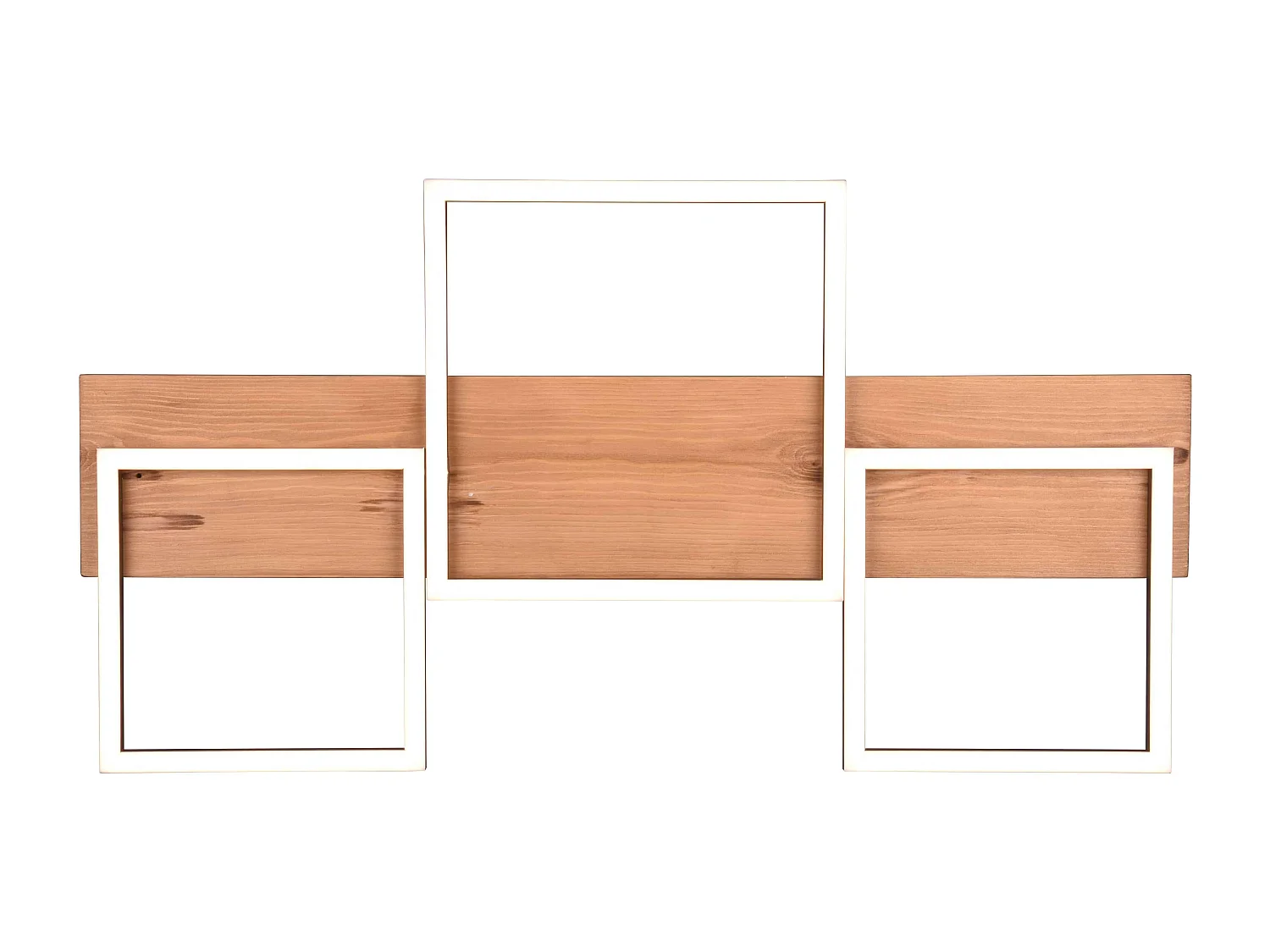 Plafoniera LED 3 quadrati, metallo e legno, nero, L 65 cm, Harper