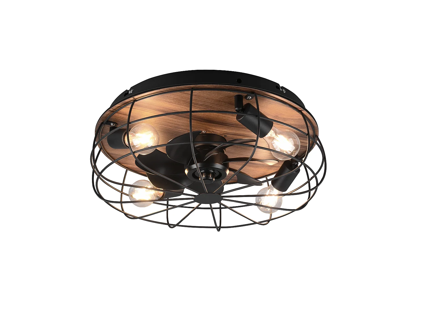 Plafondventilator TRONDHEIM - 48x48x17.5 cm - Zwart