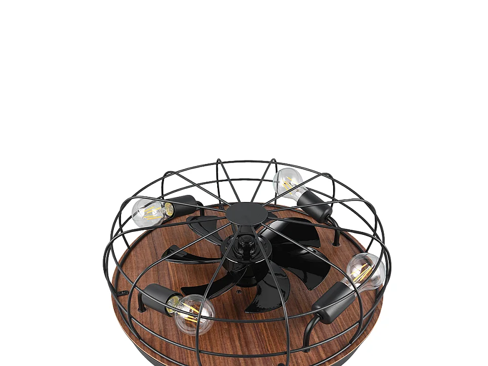 Plafondventilator TRONDHEIM - 48x48x17.5 cm - Zwart