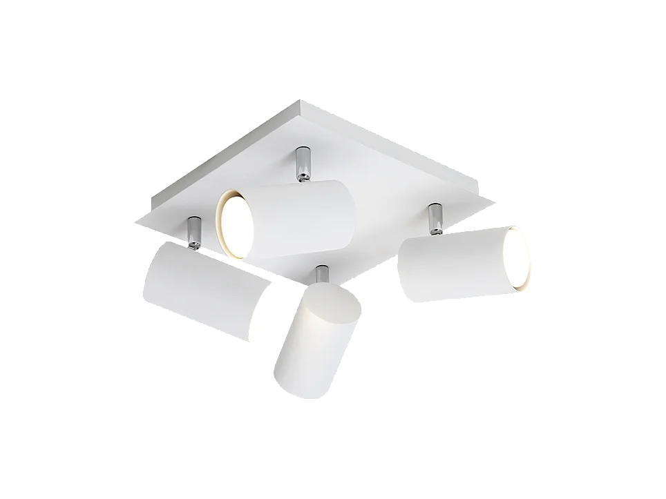 Faretto 4 luci, metallo, bianco, 24x15x24 cm, Marley