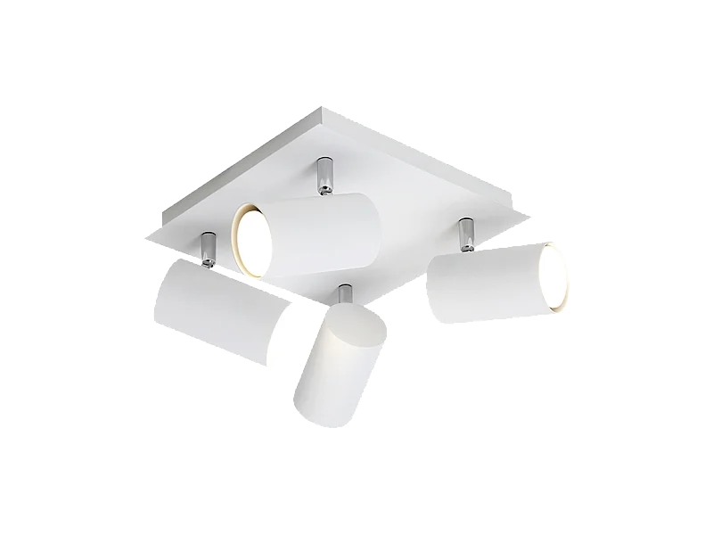 Faretto 4 luci, metallo, bianco, 24x15x24 cm, Marley