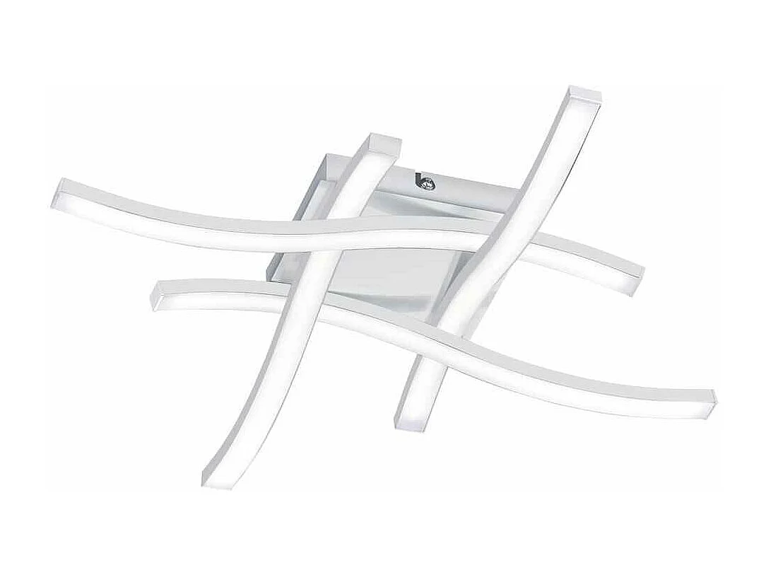 Plafoniera LED 4 bacchette, metallo, bianco, L 46 cm, Route