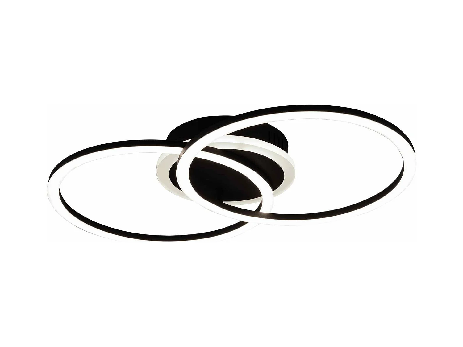 Plafoniera LED doppio cerchio, metallo, nero, L 50 cm, Venida