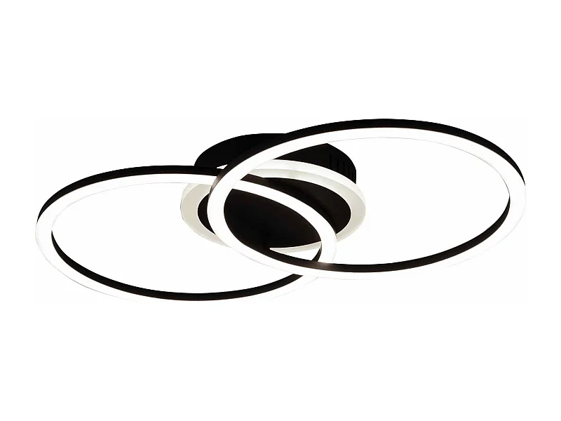 Plafoniera LED doppio cerchio, metallo, nero, L 50 cm, Venida