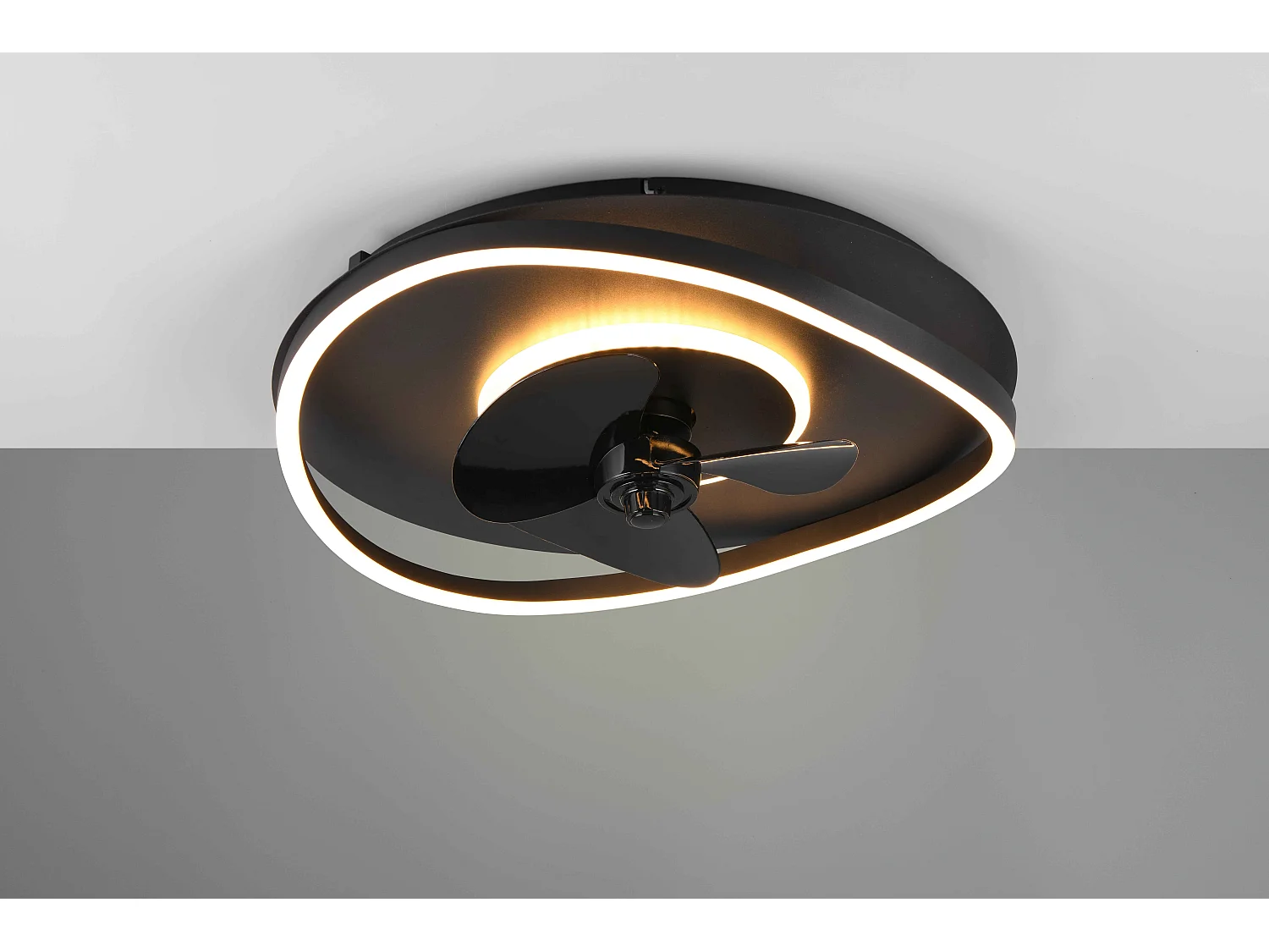 Plafoniera con Ventilatore estate/inverno, metallo, nero, D 50 cm Sortland