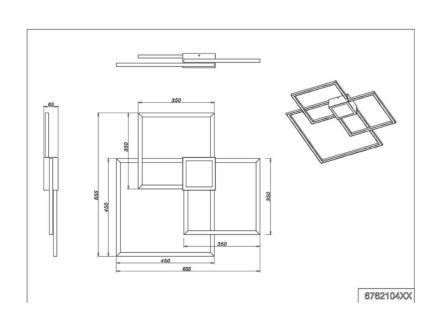 Plafonnier Led intégrée luminosité variable - Trio - Hydra