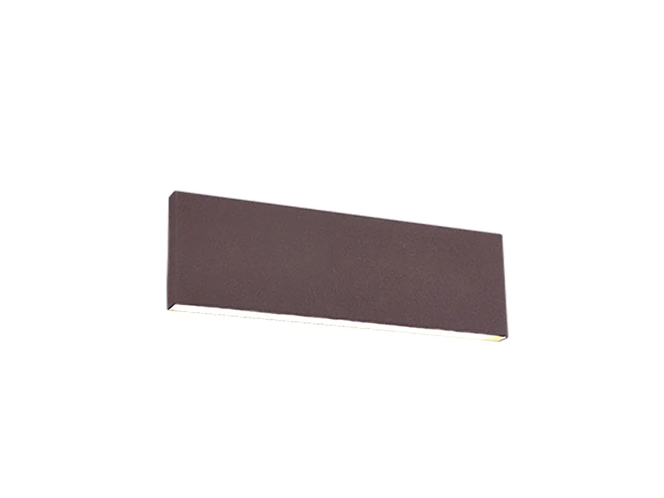 Applique LED 2 luci, metallo, ruggine, 28x8x4,5 cm, Concha