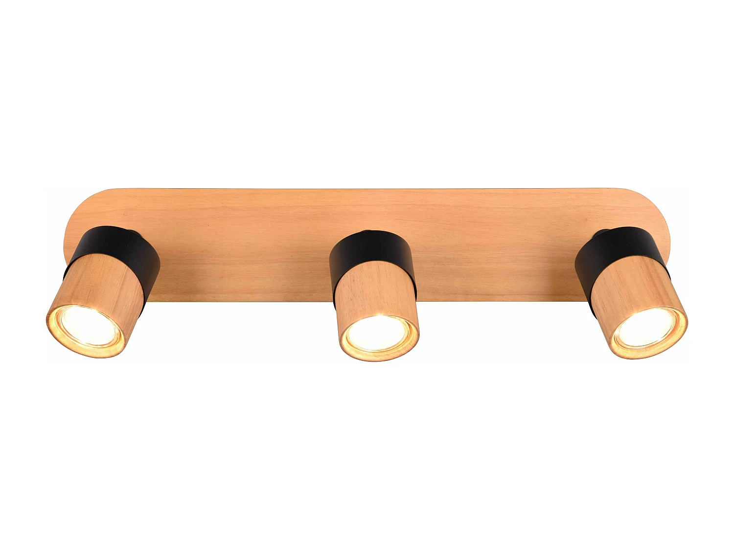 Applique Led GU10 support et douille bois métal noir -Trio - Aruni III