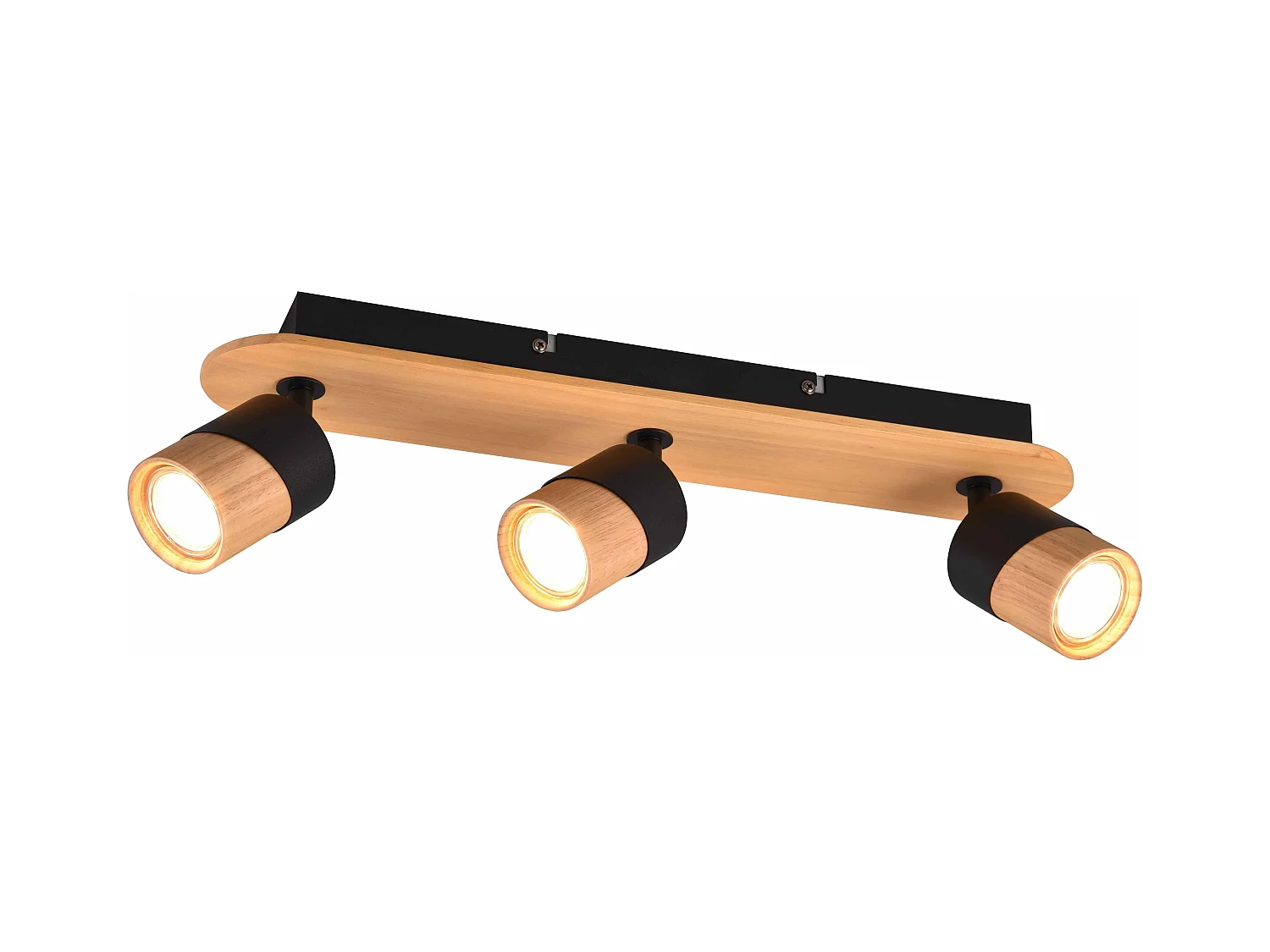 Applique Led GU10 support et douille bois métal noir -Trio - Aruni III