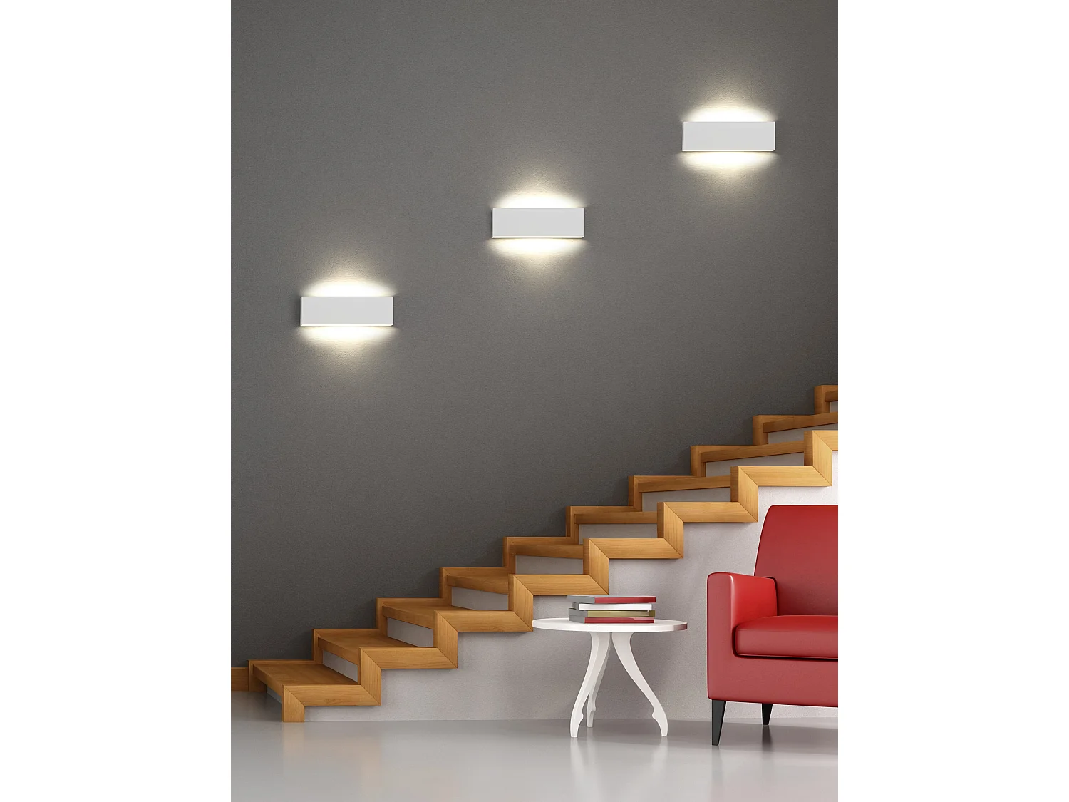 Applique Led murale intérieure blanche 6W 2x600 lumens - Trio - Concha B