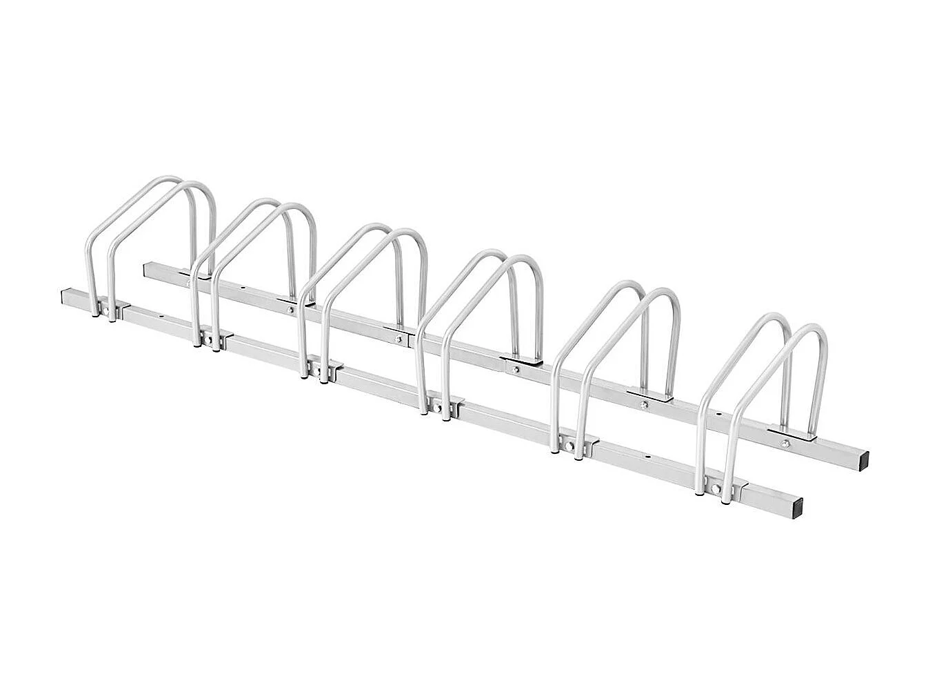 6 Fietsenrek Staal Vloer of Muur Gemonteerd 180x32.5x26CM Weerbestendig Roestvrij School Zakelijk Zilver