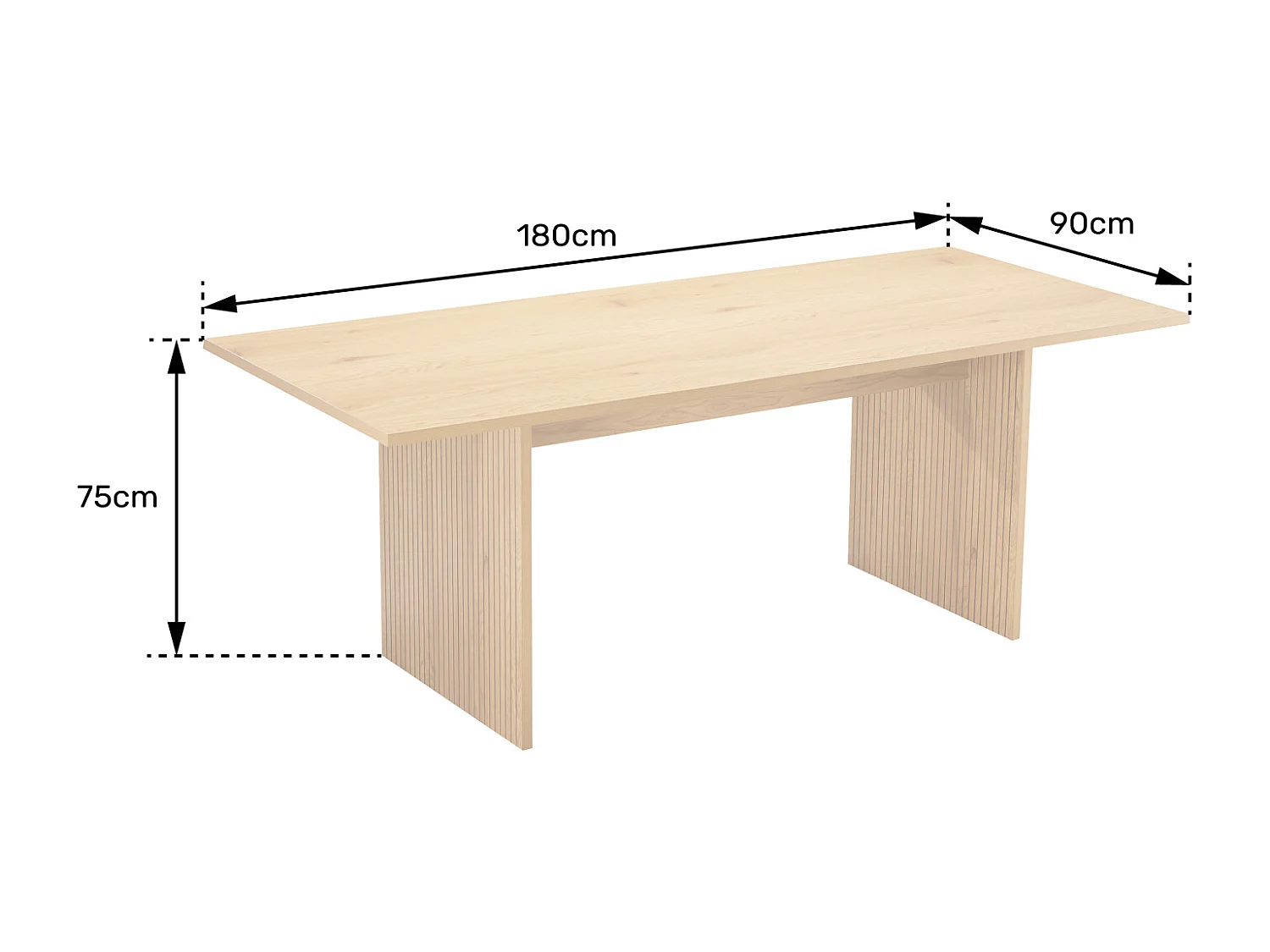 Houten tafel Scandinavische stijl 180cm ALMA