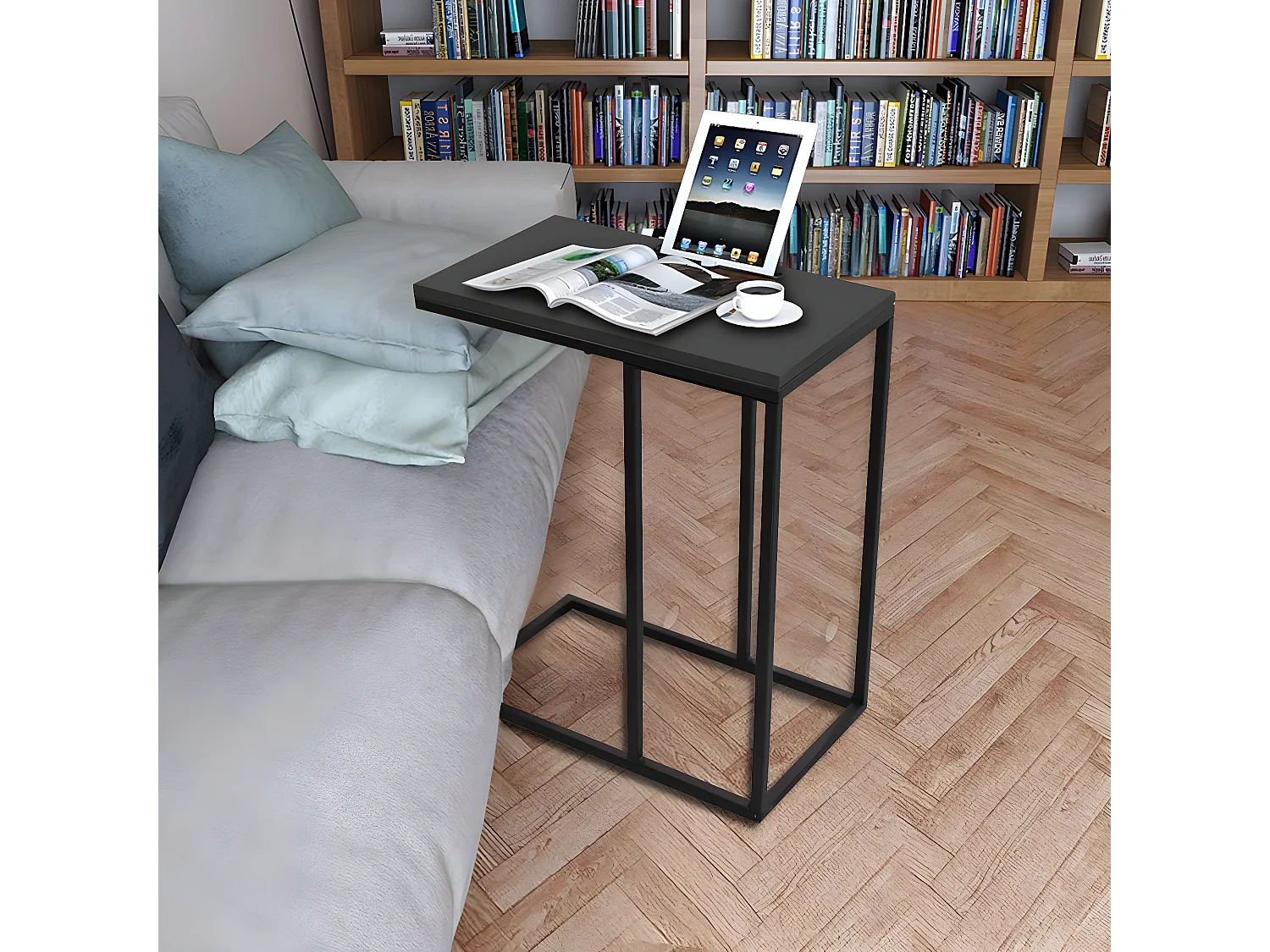 Table Basse de Salon Table d’Appoint Creux Noir pour Salle à Manger