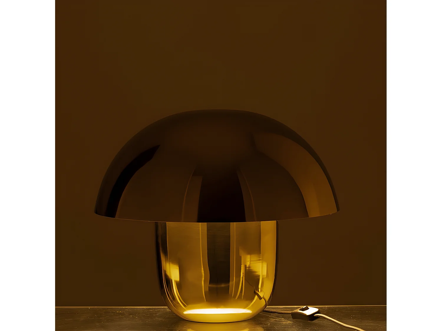 Lampe à Poser Design "Champignon" 40cm Or