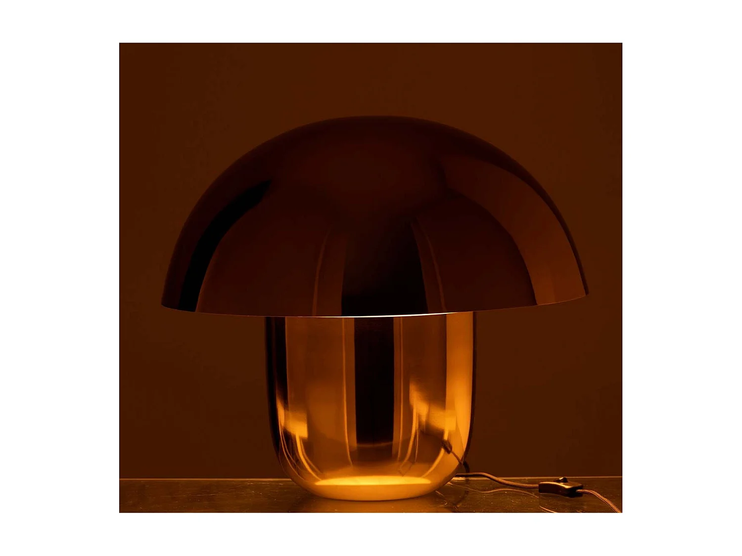 Lampe à Poser Design "Champignon" 40cm Or