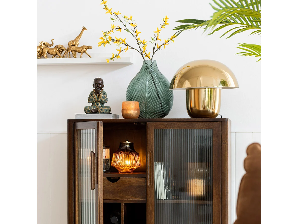 Lampe à Poser Design "Champignon" 40cm Or