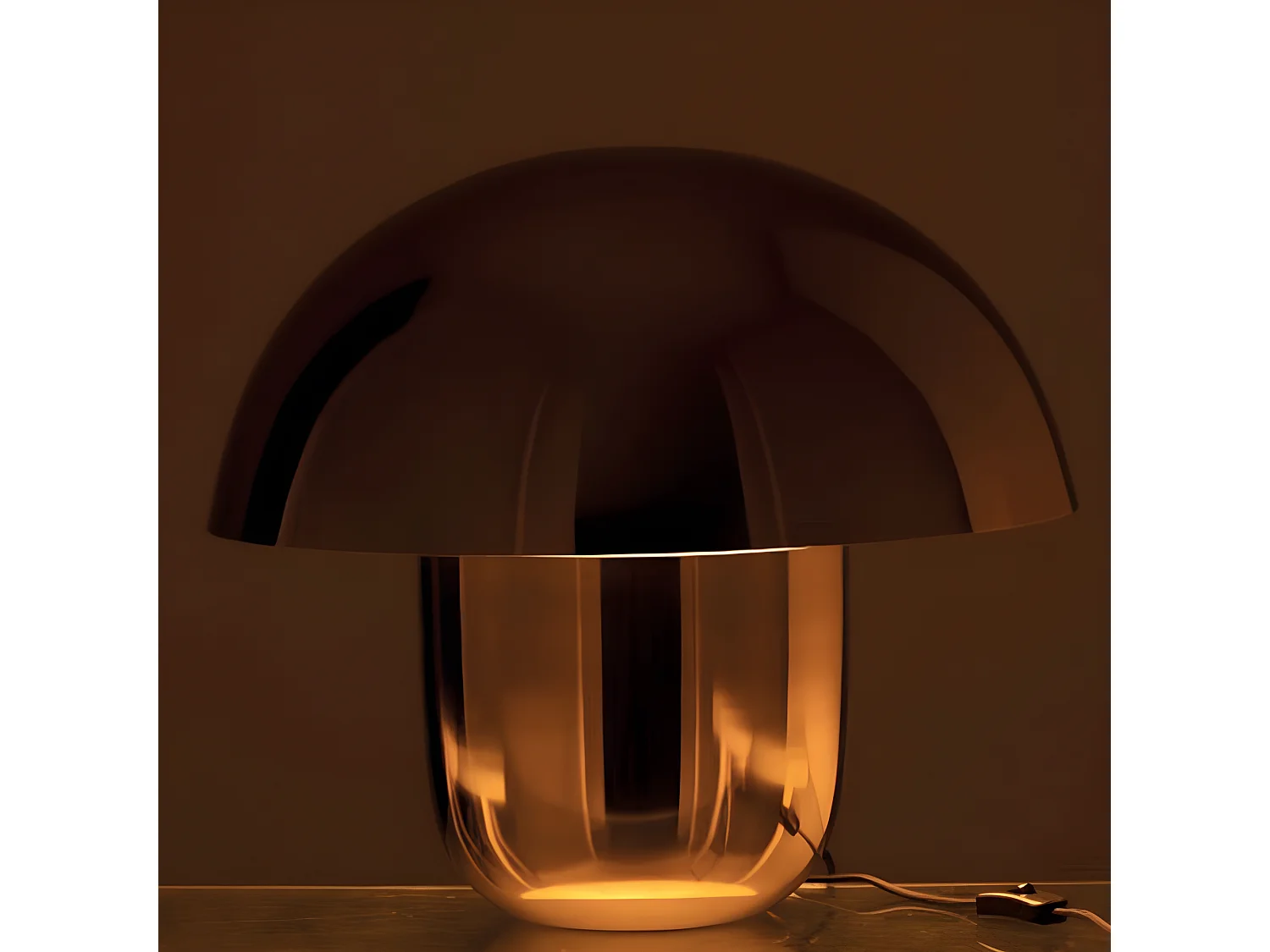 Lampe à Poser Design "Champignon" 50cm Or