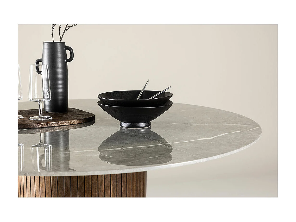 Table à Manger Ronde "Austin" 120cm Gris