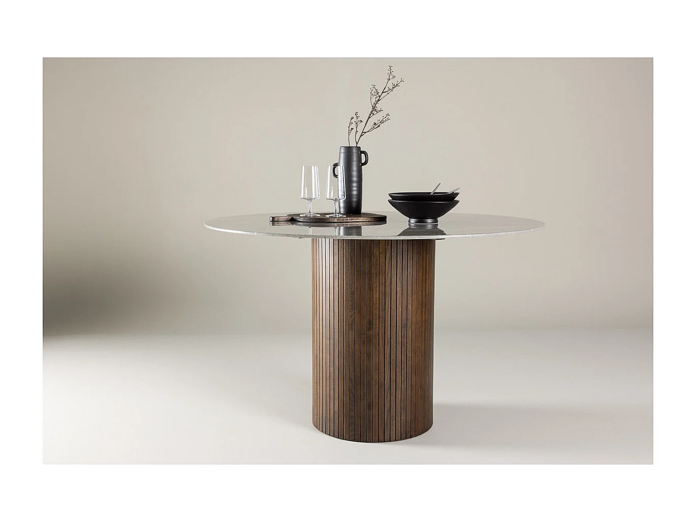 Table à Manger Ronde "Austin" 120cm Gris