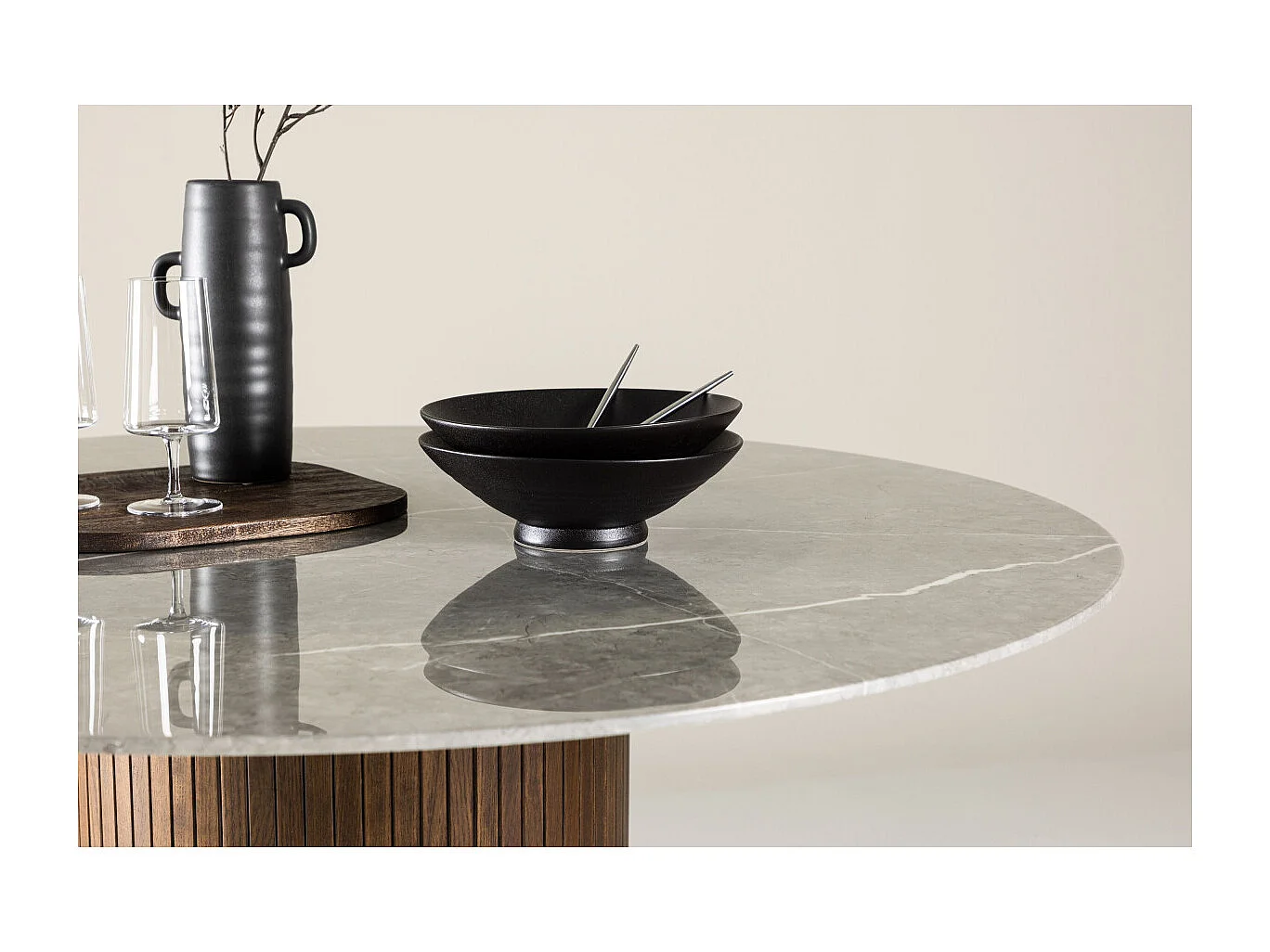 Table à Manger Ronde "Austin" 120cm Gris