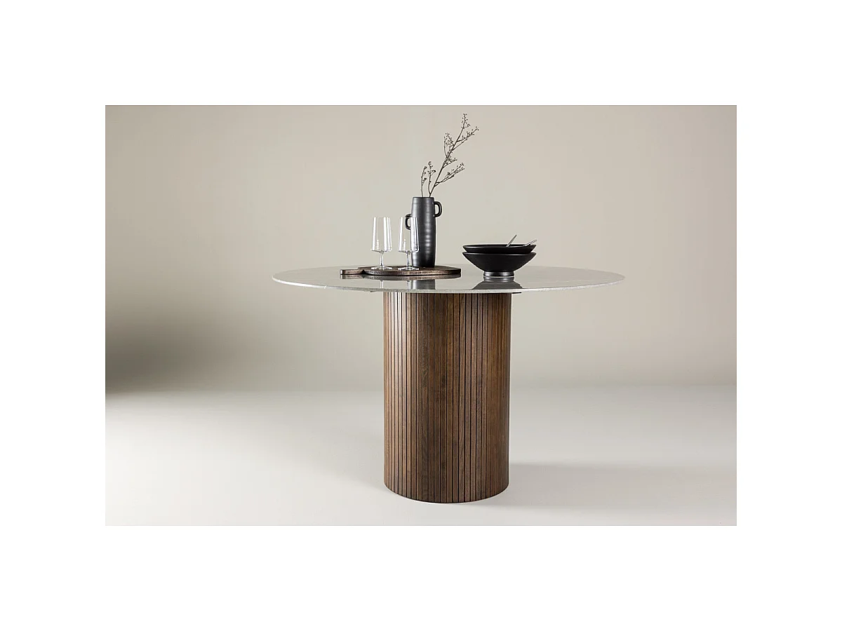 Härön eetkamertafel Ø120 cm mocca.