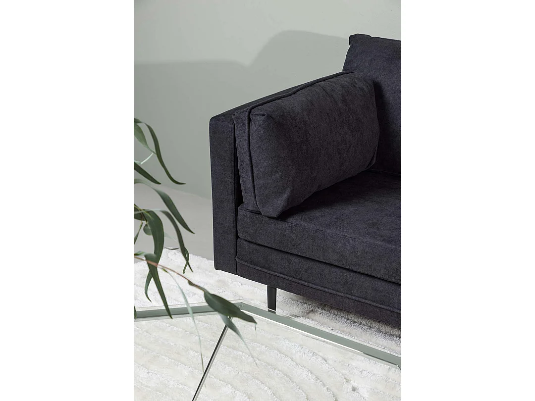 Canapé 3 Places en Tissu "Boom" 203cm Noir