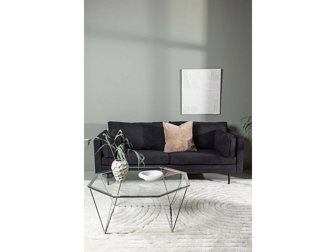 Canapé 3 Places en Tissu "Boom" 203cm Noir