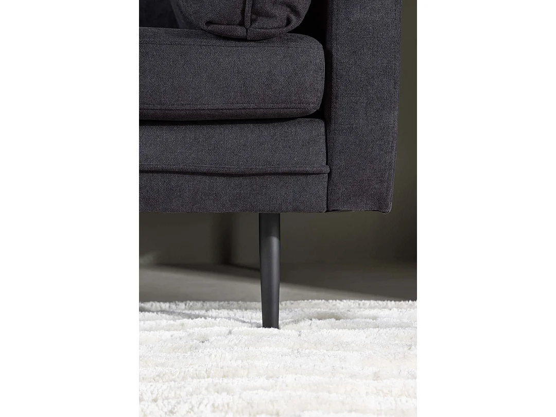 Canapé 3 Places en Tissu "Boom" 203cm Noir