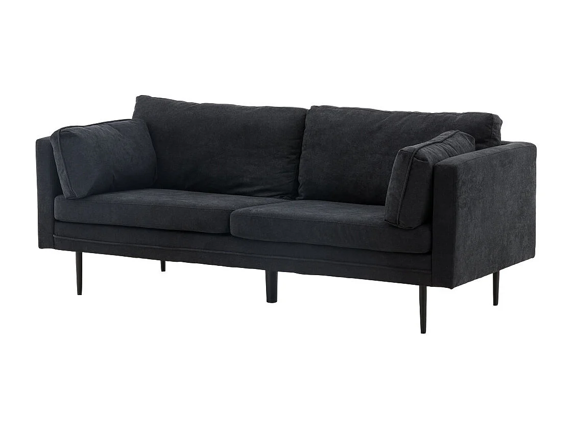 Canapé 3 Places en Tissu "Boom" 203cm Noir