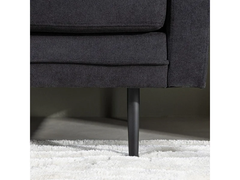 Canapé 3 Places en Tissu "Boom" 203cm Noir