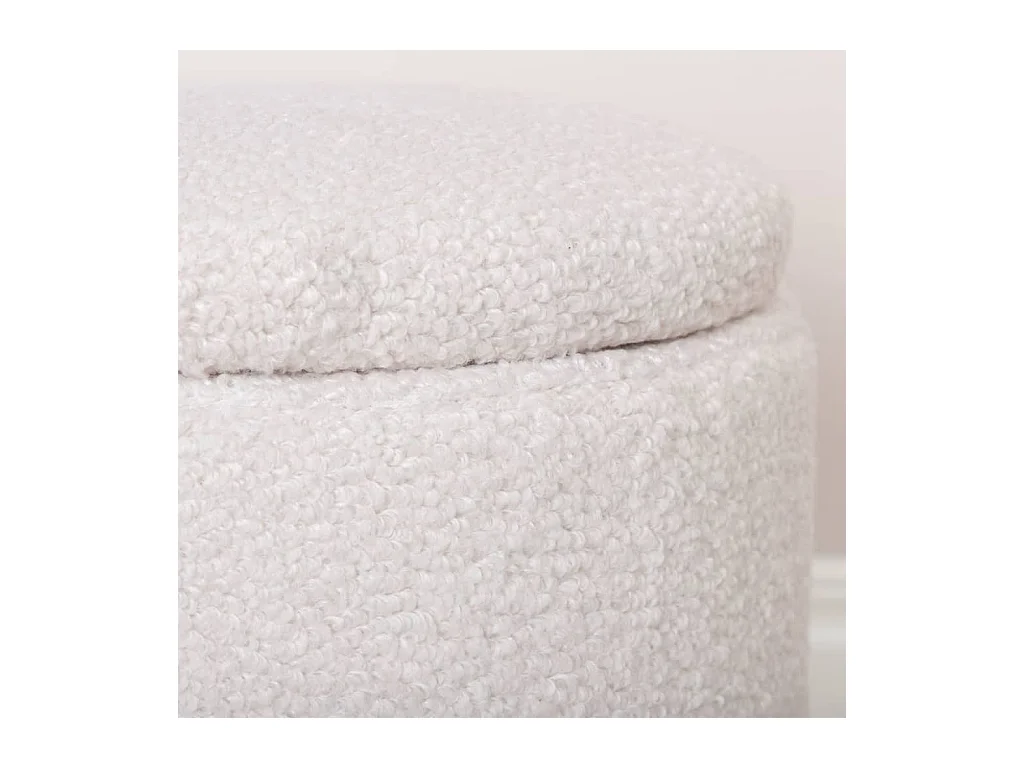 Puff Limpen Ø32cm con almacenaje blanco.