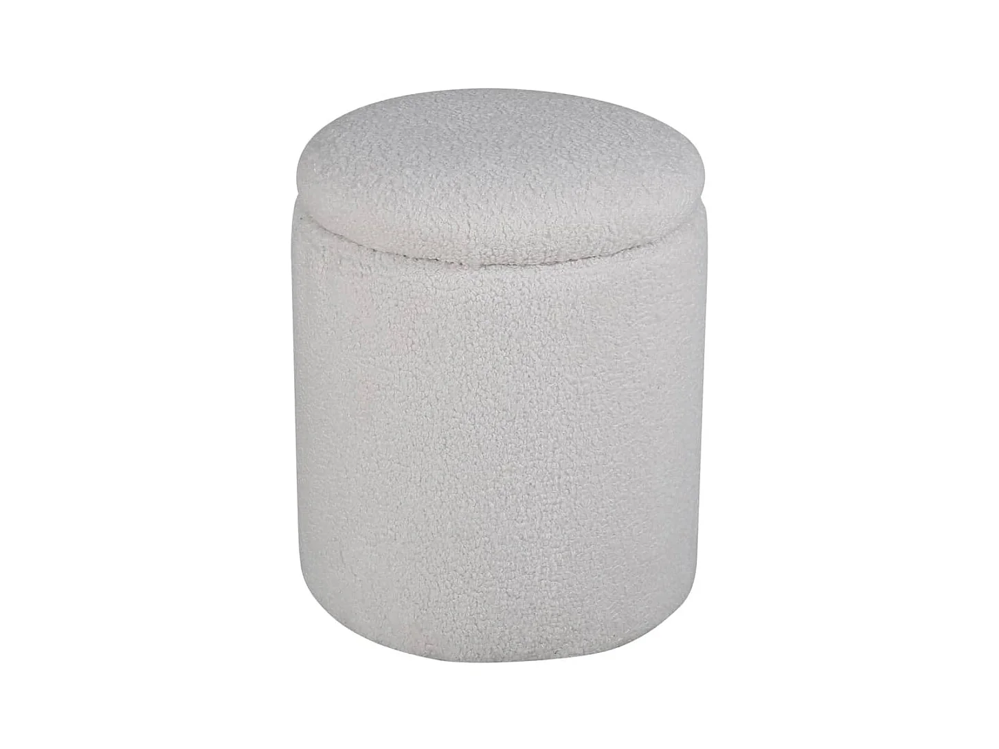 Puff Limpen Ø32cm con almacenaje blanco.