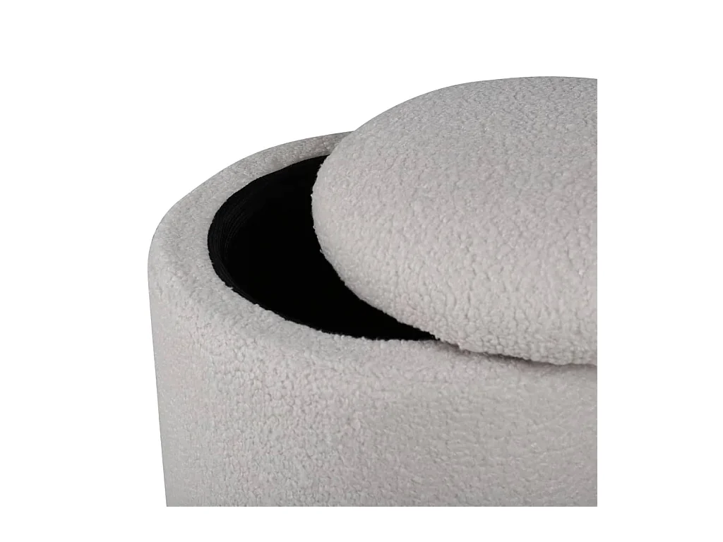 Puff Limpen Ø32cm con almacenaje blanco.