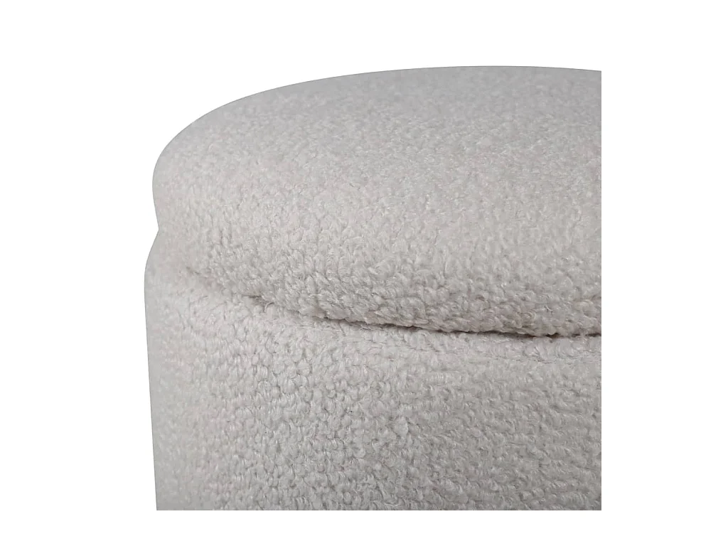 Puff Limpen Ø32cm con almacenaje blanco.