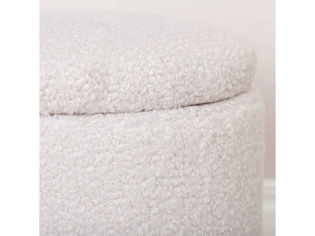Limpen Pouf Ø32cm mit Aufbewahrung weiß.