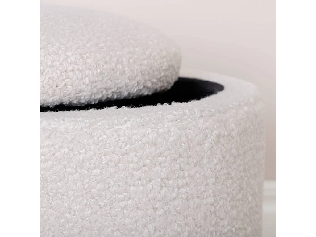 Limpen Pouf Ø32cm mit Aufbewahrung weiß.