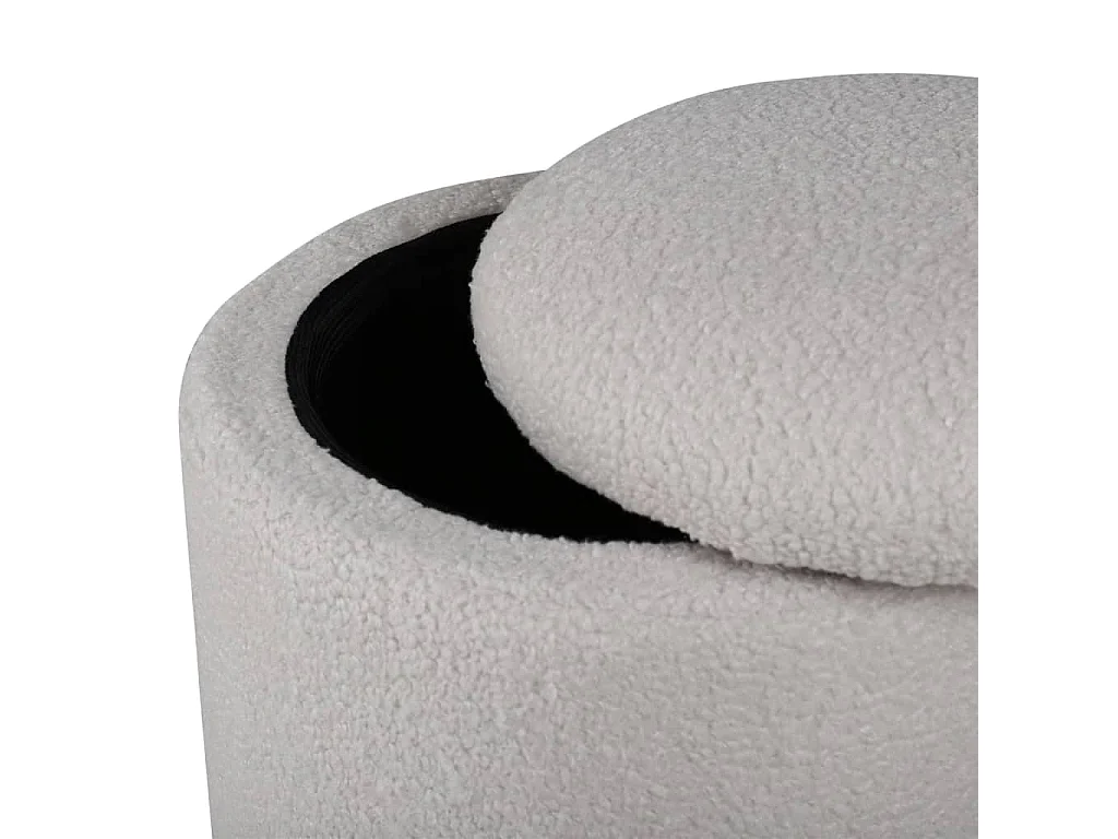 Limpen Pouf Ø32cm mit Aufbewahrung weiß.