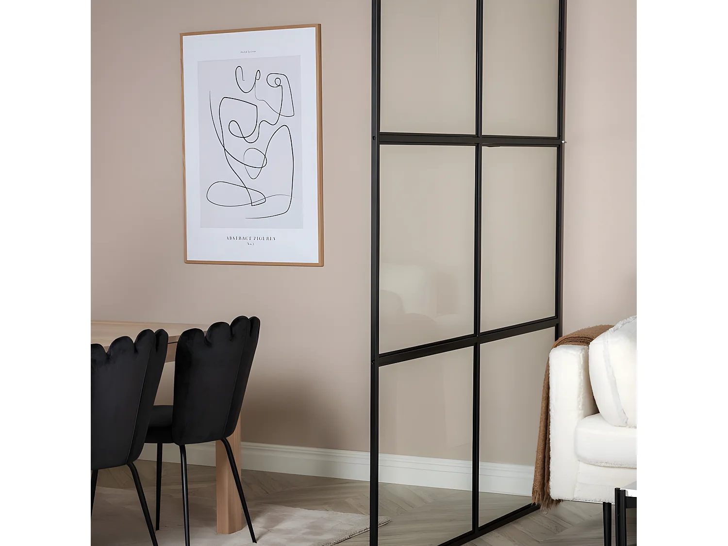 Cloison de Séparation "Leif" 150x210cm Noir