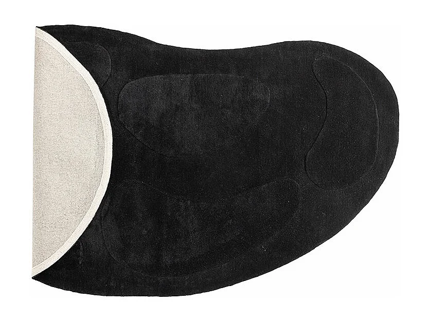 Tapis Déco Ovale en Laine "Enard" 175x290cm Noir