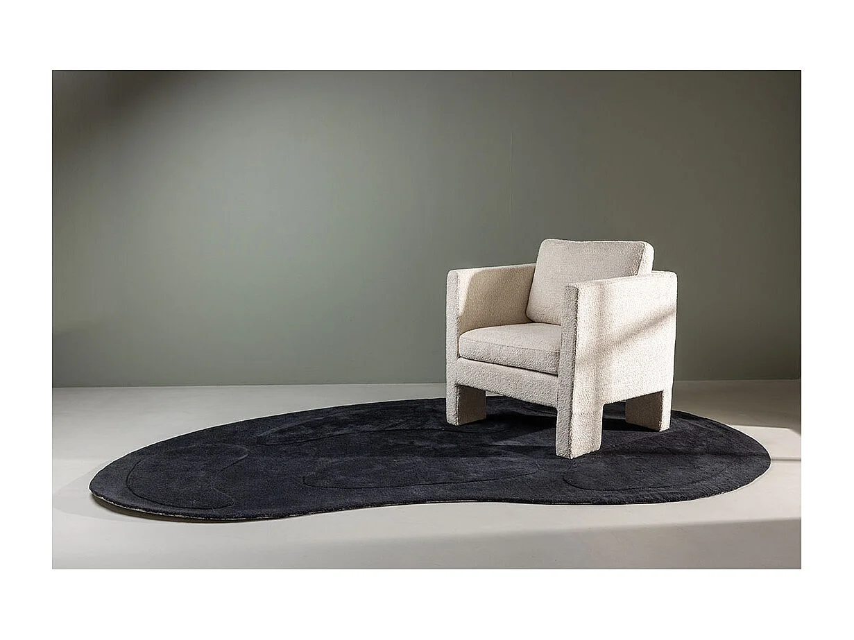 Tapis Déco Ovale en Laine "Enard" 175x290cm Noir